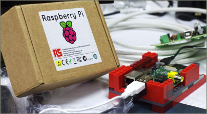 RaspberryPi - Aufbau mit Platine und Kabeln