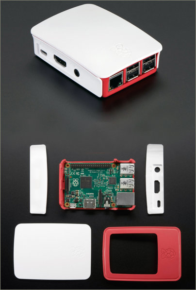 RaspberryPi - Hardwar mit Platine, Kabeln und Chassis